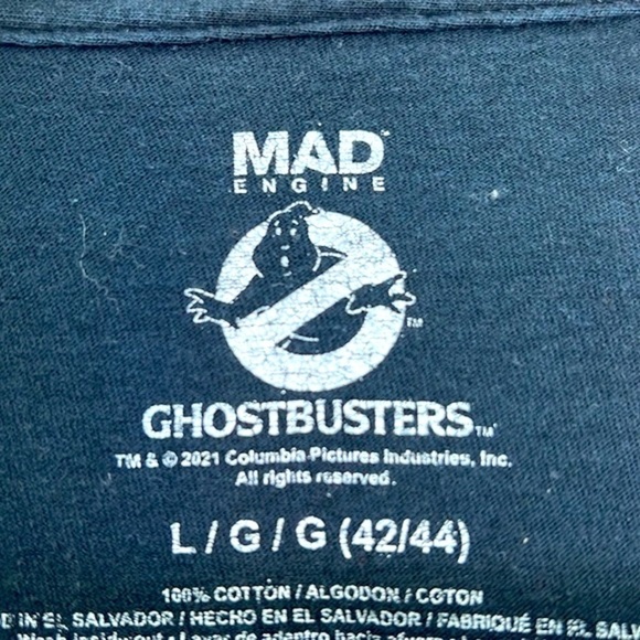 Mad Engine - Ghostbusters Hot Pink Logo Black Shirt Sleeve T Shirt Size Large - Picture 8 of 9